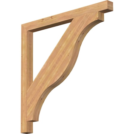 Ekena Millwork Funston Block Smooth Bracket, Western Red Cedar, 3 1/2"W x 46"D x 46"H BKT04X46X46FST05SWR